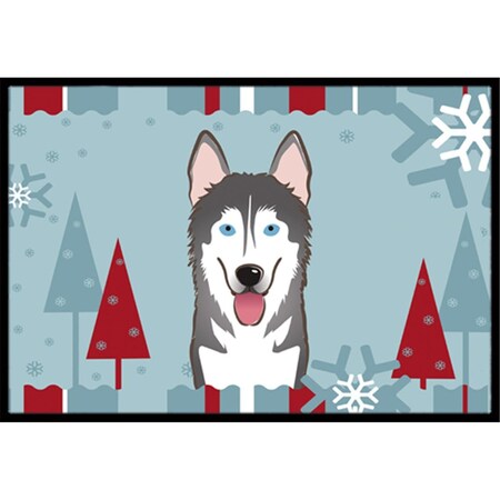 Jensendistributionservices Winter Holiday Alaskan Malamute Indoor & Outdoor Mat, 24 x 36 in. MI2556725
